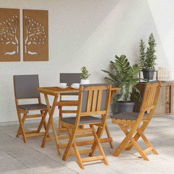 Ulko Bistro Tuolit tyynyllä 4 pcs Tummanharmaa 38 x 46 x 85 cm