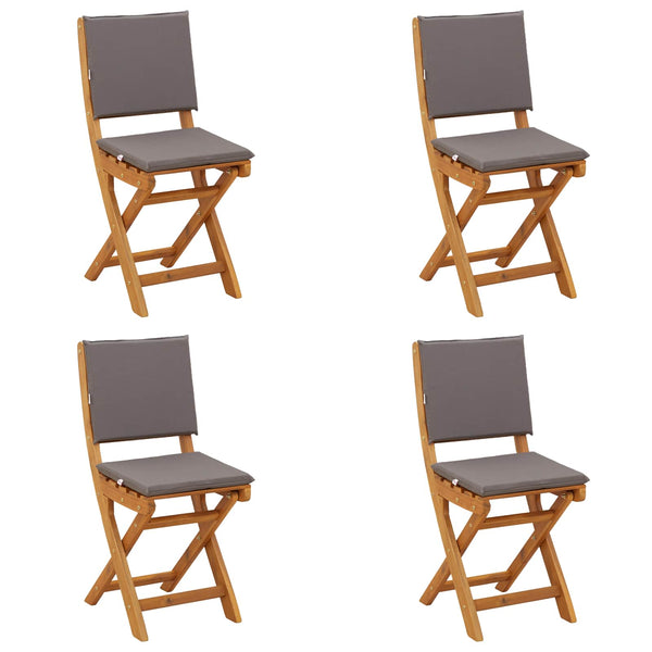 Ulko Bistro Tuolit tyynyllä 4 pcs Tummanharmaa 38 x 46 x 85 cm