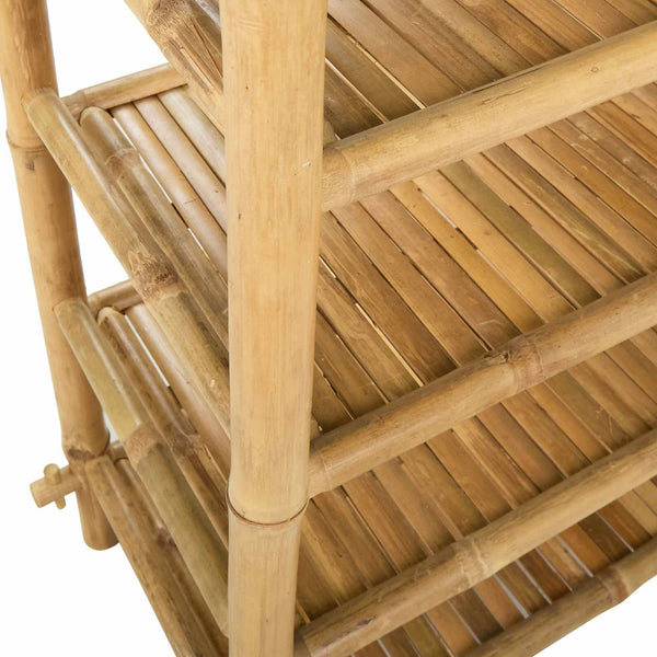 Kenkäteline hyllyllä Luonnollinen 4-tasoinen Bambu