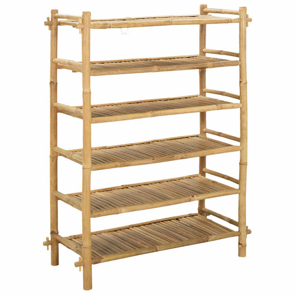 Kenkäteline hyllyllä Luonnollinen 6-tasoinen Bambu