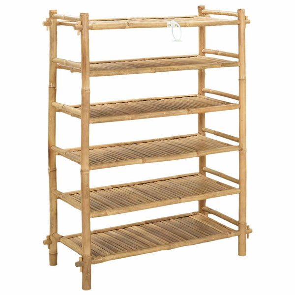 Kenkäteline hyllyllä Luonnollinen 6-tasoinen Bambu