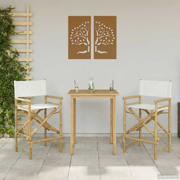 Kokoontaitettava ohjaajan tuoli 2 pcs Luonnollinen Bambusta