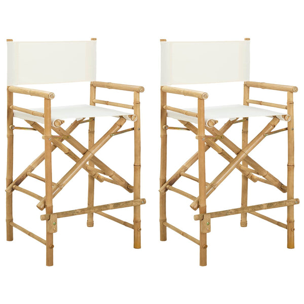 Kokoontaitettava ohjaajan tuoli 2 pcs Luonnollinen Bambusta
