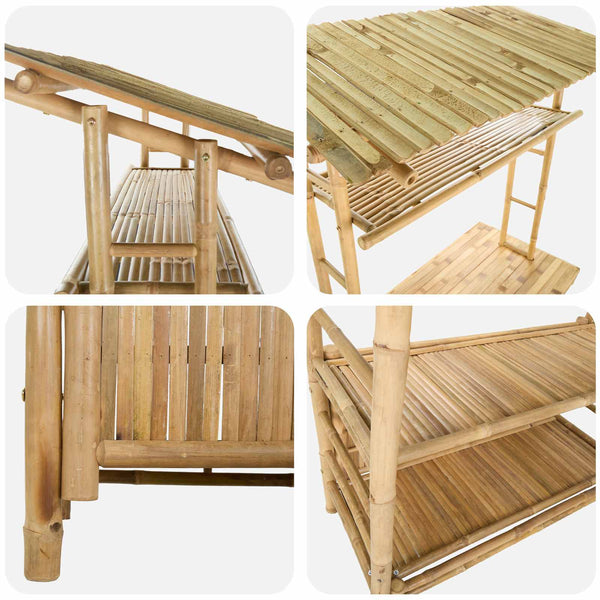 Ulkoilman baari pöytä Luonnollinen 110 x 50 x 210 cm Bambusta