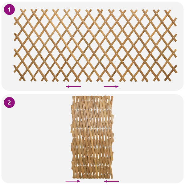 Laajennettava ristikkokaihtin 2 kpl 100 x 105 cm Bambu