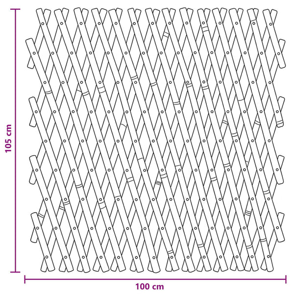 Laajennettava ristikkokaihtin 2 kpl 100 x 105 cm Bambu