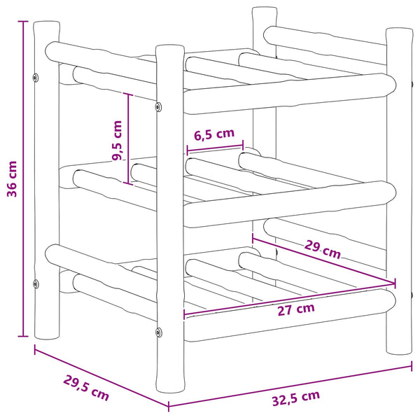 Viinipukki Luonnollinen 32,5 x 29,5 x 36 cm Bambusta