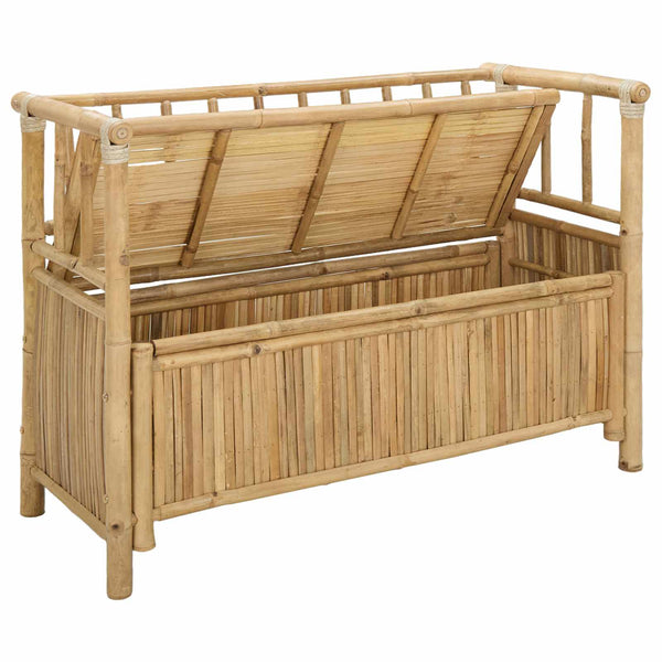 Puutarhan säilytyspenkki 110 x 47 x 80 cm Bambusta Luonnollinen