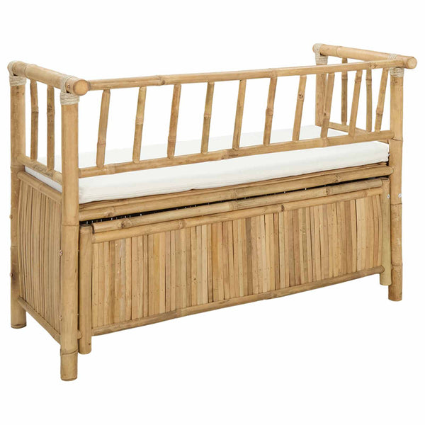 Puutarhan säilytyspenkki 110 x 47 x 80 cm Bambusta Luonnollinen