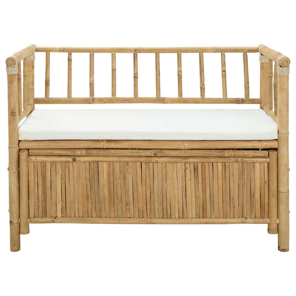Puutarhan säilytyspenkki 110 x 47 x 80 cm Bambusta Luonnollinen