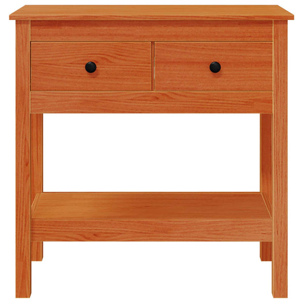 Konsolipöytä Vaha ruskea 75 x 35 x 75 cm Tiheä Männyn Puu