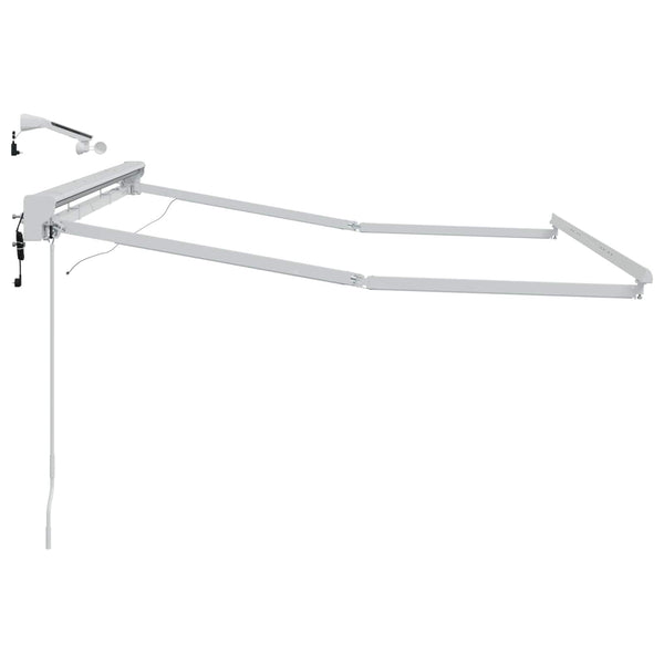 Sähkökäyttöinen markiisikangas LED-valoilla Valkoinen 2,5 x 2 m