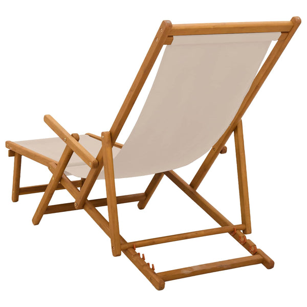 Taittuva aurinkotuoli Tiheä Eukalyptuspuu Beige