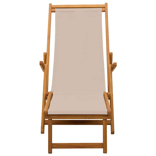 Taittuva aurinkotuoli Tiheä Eukalyptuspuu Beige