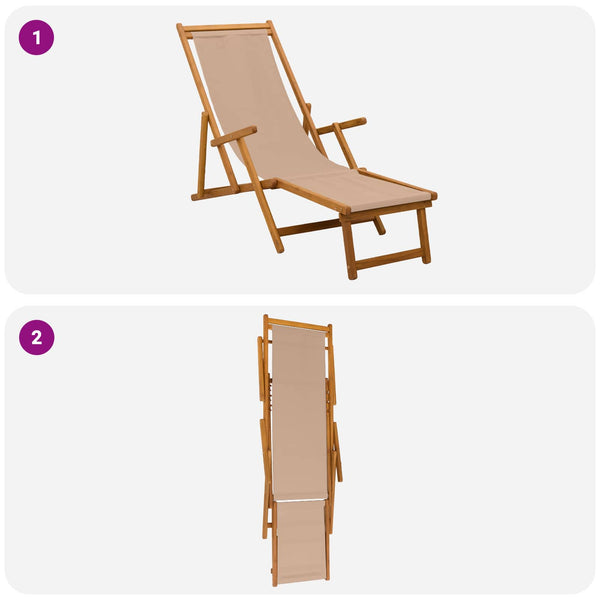 Taittuva aurinkotuoli 3 Sijainti Tiheä Eukalyptuspuu Taupe