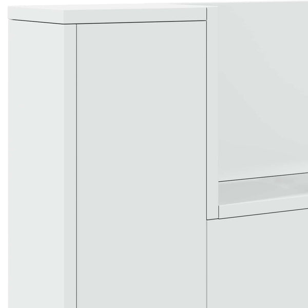 LED-mallin säilytyssängynpääty valkoinen Tekninen puu