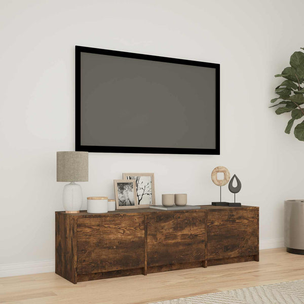 TV-kaappi LED-valolla 140 x 34 x 40 cm Savustettu Tammi