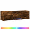 TV-kaappi LED-valolla 140 x 34 x 40 cm Savustettu Tammi