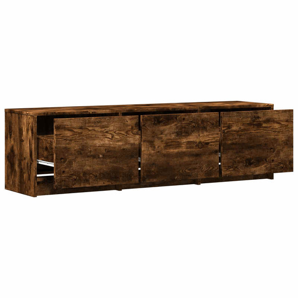 TV-kaappi LED-valolla 140 x 34 x 40 cm Savustettu Tammi