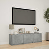 TV-kaappi LED-valolla 140x34x40 cm Betoni Harmaa Käsitelty puu