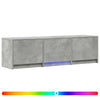 TV-kaappi LED-valolla 140x34x40 cm Betoni Harmaa Käsitelty puu