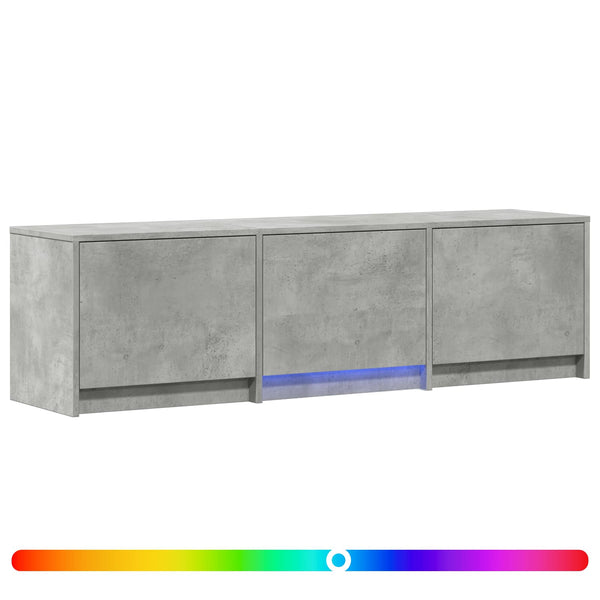 TV-kaappi LED-valolla 140x34x40 cm Betoni Harmaa Käsitelty puu
