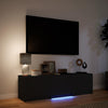 TV-kaappi LED-valolla 140 x 34 x 40 cm Musta Käsitelty puu