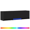 TV-kaappi LED-valolla 140 x 34 x 40 cm Musta Käsitelty puu