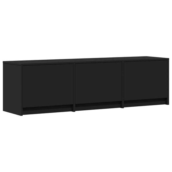TV-kaappi LED-valolla 140 x 34 x 40 cm Musta Käsitelty puu