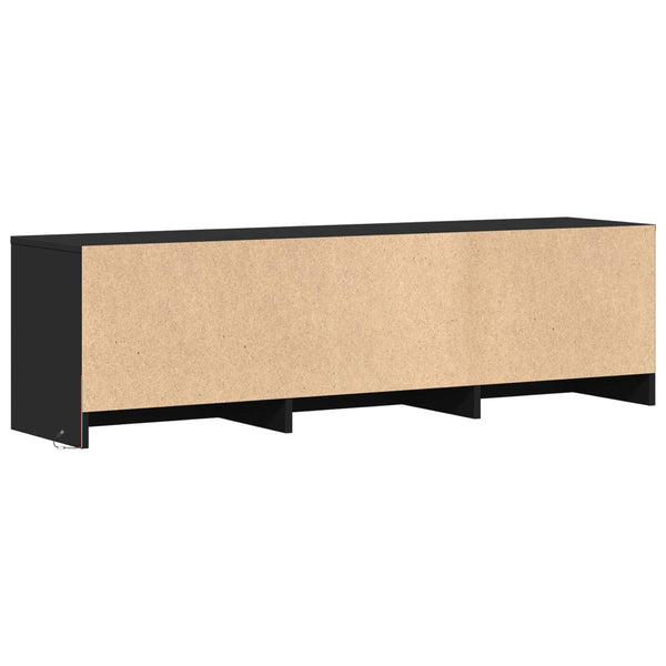 TV-kaappi LED-valolla 140 x 34 x 40 cm Musta Käsitelty puu