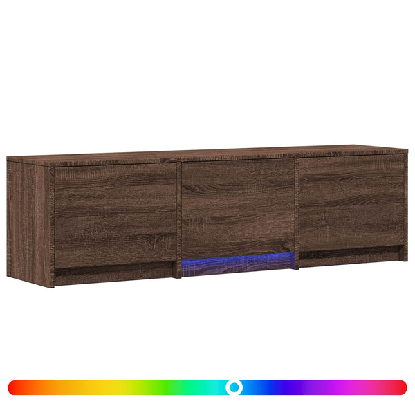 TV-kaappi LED-valolla 140 x 34 x 40 cm Ruskea tammi