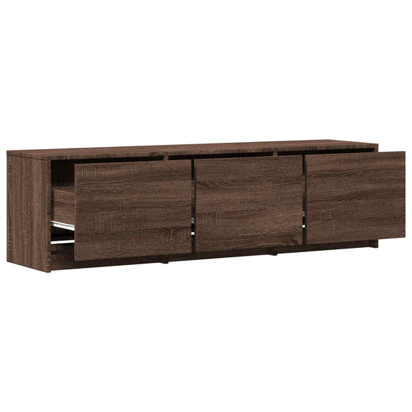 TV-kaappi LED-valolla 140 x 34 x 40 cm Ruskea tammi