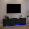 TV-kaappi LED-valoilla Musta tammi. 140 x 34 x 40 cm