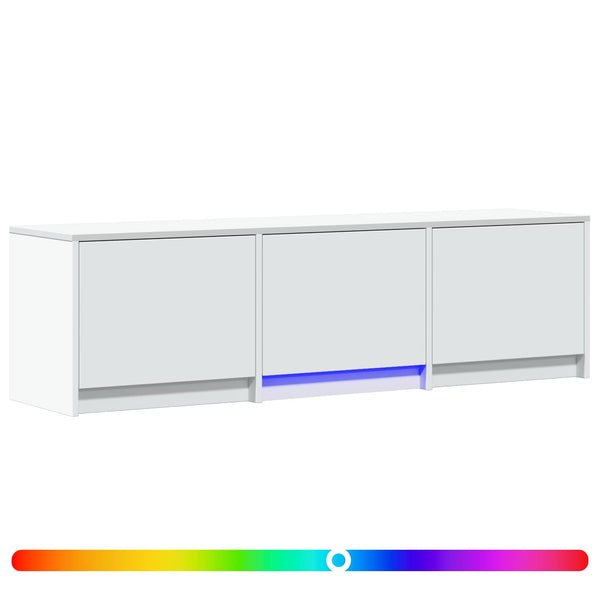 TV-kaappi LED-valolla 140 x 34 x 40 cm Valkoinen Käsitelty puu