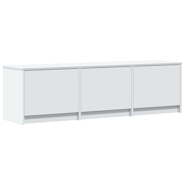 TV-kaappi LED-valolla 140 x 34 x 40 cm Valkoinen Käsitelty puu