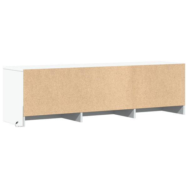 TV-kaappi LED-valolla 140 x 34 x 40 cm Valkoinen Käsitelty puu