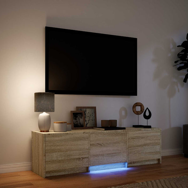 TV-kaappi LED-valolla 140 x 34 x 40 cm Sonoman tammi