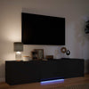 TV-kaappi LED-valolla 165 x 34 x 40 cm Musta Käsitelty puu