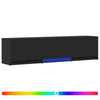 TV-kaappi LED-valolla 165 x 34 x 40 cm Musta Käsitelty puu