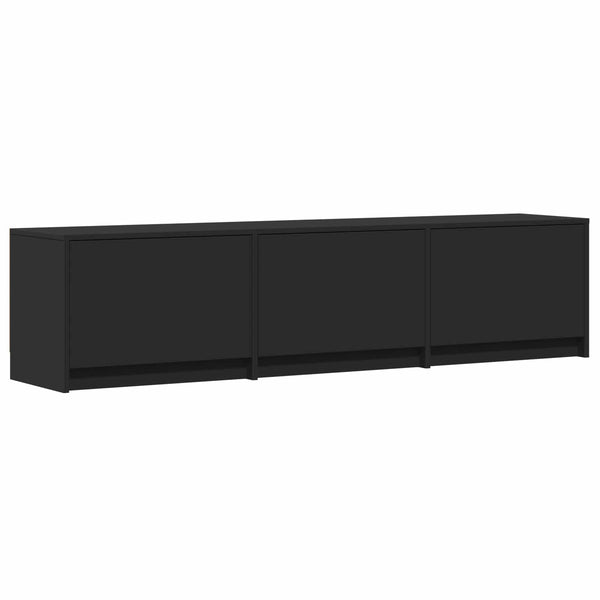 TV-kaappi LED-valolla 165 x 34 x 40 cm Musta Käsitelty puu
