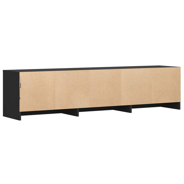 TV-kaappi LED-valolla 165 x 34 x 40 cm Musta Käsitelty puu