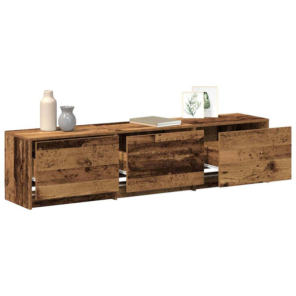 TV-kaappi LED-valoilla Vanha Puu 162 x 34 x 40 cm Tekninen puu
