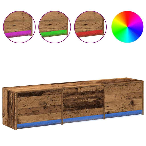 TV-kaappi LED-valoilla Vanha Puu 162 x 34 x 40 cm Tekninen puu