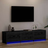 TV-kaappi LED-valoilla Musta tammi. 162 x 34 x 40 cm