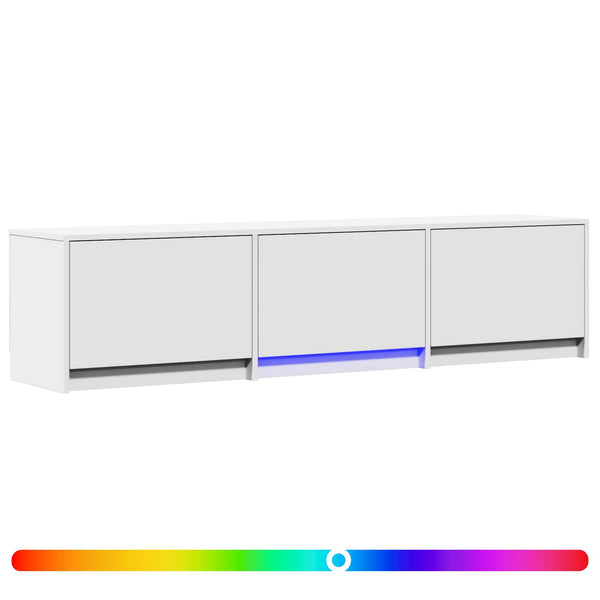 TV-kaappi LED-valolla 165 x 34 x 40 cm Valkoinen Käsitelty puu