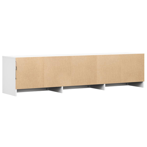 TV-kaappi LED-valolla 165 x 34 x 40 cm Valkoinen Käsitelty puu
