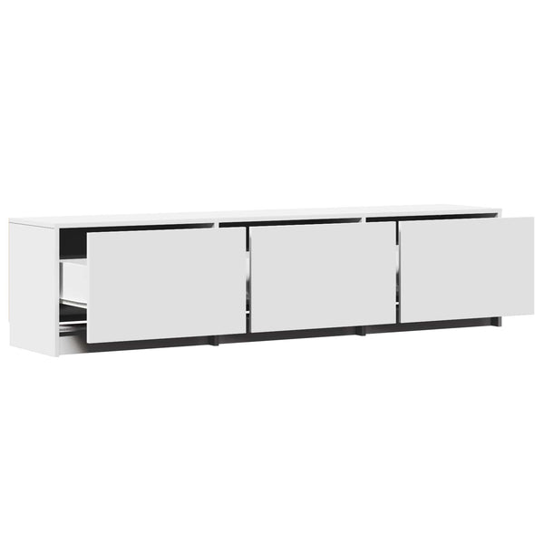 TV-kaappi LED-valolla 165 x 34 x 40 cm Valkoinen Käsitelty puu