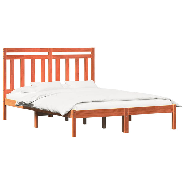 Sängyn runko 2 pcs Massiivinen mänty 160 x 200 cm Vaha ruskea