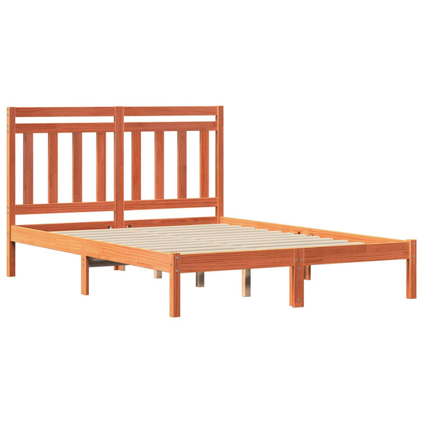 Sängyn runko 2 pcs Massiivinen mänty 160 x 200 cm Vaha ruskea