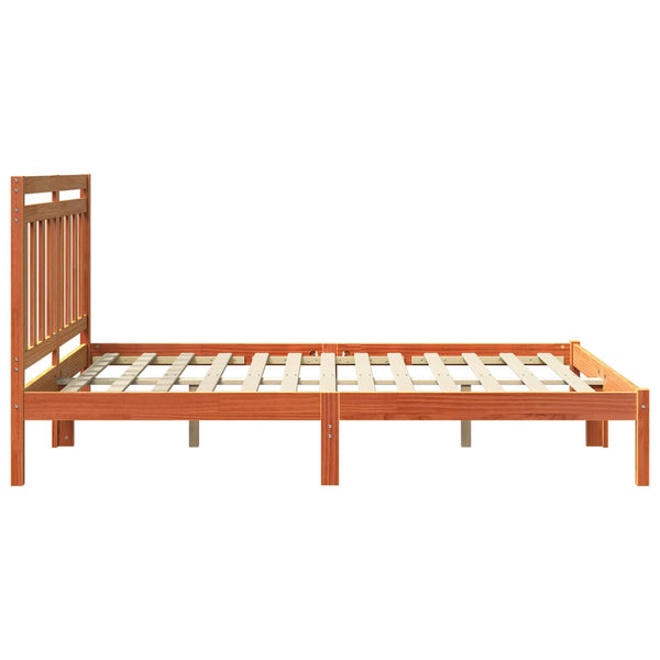 Sängyn runko 2 pcs Massiivinen mänty 160 x 200 cm Vaha ruskea